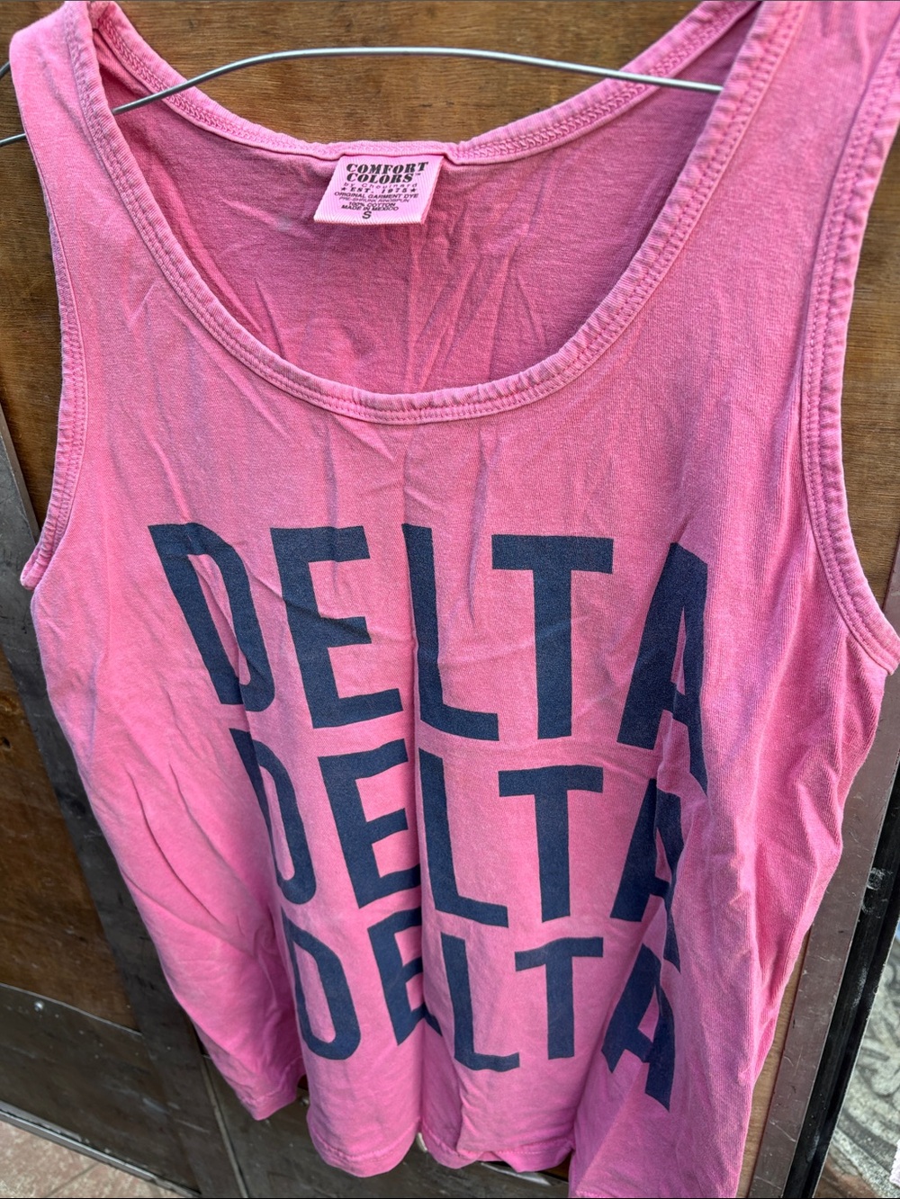 Comfort Colors Pink Delta Delta Delta Graphic Tank